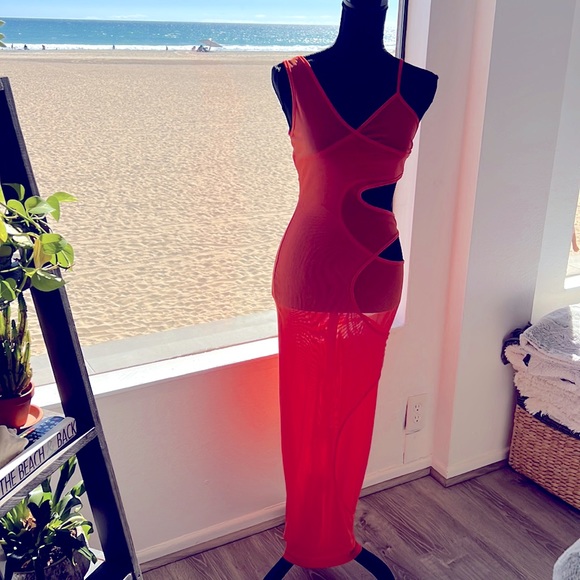 Sheer cutout swim coverup - Picture 6 of 8